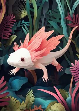 Papercut Axolotl