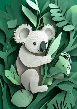 Koala in Paper Jungle