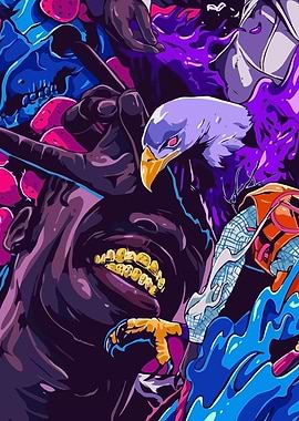 Abstract Eagle and Skull