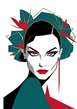 Modern Muse: A Digital Illustration of a Stylish Woman