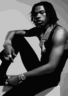 Lil Baby Black and White Portrait