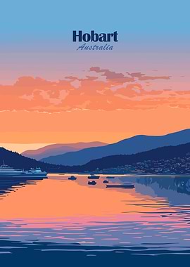 Hobart Sunset Landscape