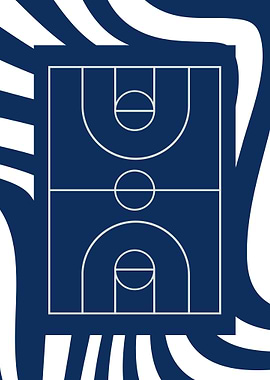 Basketball Court Minimalist Art