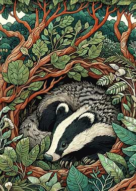 Badger in the Woods