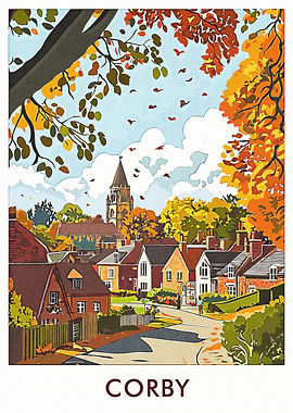 Corby Town Autumn Scene