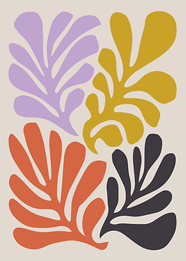 Modern Abstract Botanicals in Warm and Vibrant Hues