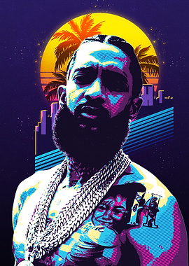 Nipsey Hussle Retro Portrait