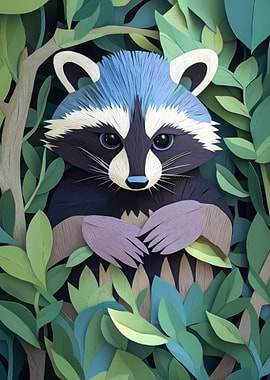 Papercraft Raccoon