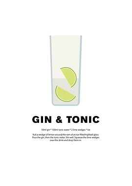 Gin & Tonic Recipe Illustration