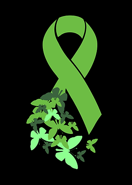 Green Ribbon with Butterflies Green Ribbon Mental Health Awareness Matters