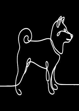 One Line Dog Art