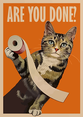 Cat with Toilet Paper