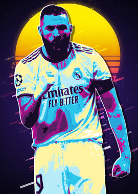 Karim Benzema Retro Art