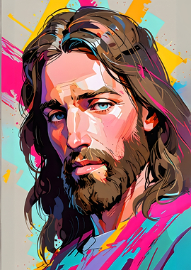Jesus in Neon Colors