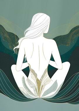 Woman with Leaves Boho Nature Body