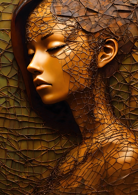Woman in Golden Web