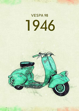 Vintage Vespa 98 Scooter