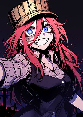 Anime Girl with Red Hair