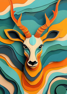 Papercut Deer Portrait