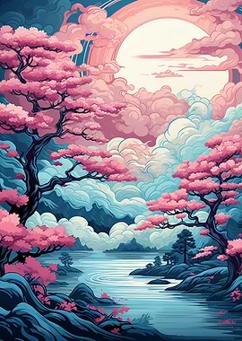 Serene Sakura: Dreamscape at Dusk