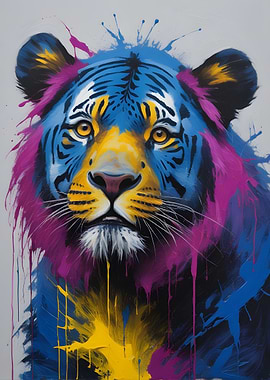 Blue Tiger Painting