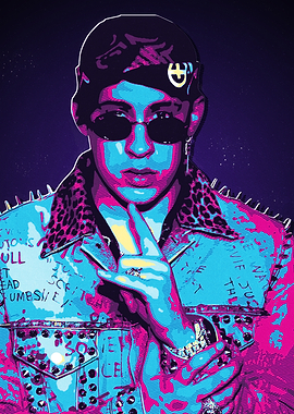 Bad Bunny Pop Art Portrait