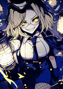 Anime Girl with Yellow Eyes