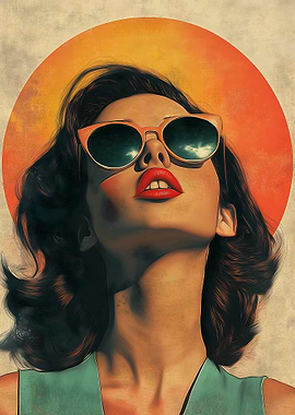 Retro Woman in Sunglasses