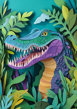 Papercraft Alligator