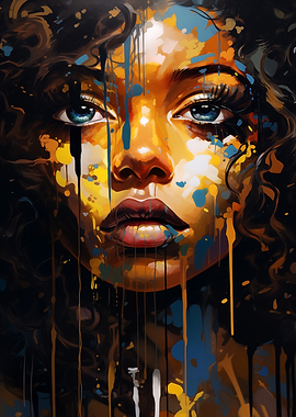 Woman with Paint Splatter