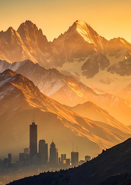 City Skyline at Sunset