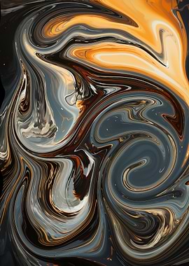 Abstract Swirling Marble Art