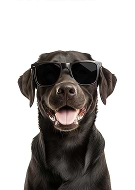 Cool Black Labrador Retriever Dog in Sunglasses