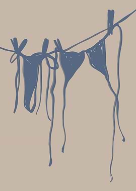 Blue Bikini on Clothesline