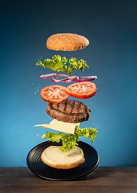 Burger Ingredients in Flight
