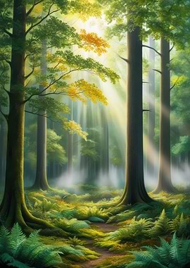 Sunlit Forest Path