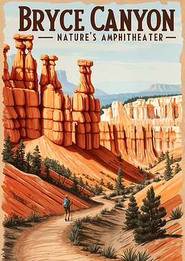 Vintage Travel Poster Bryce Canyon: Nature's Amphitheater
