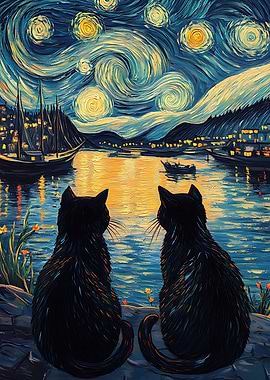 Starry Night Cats