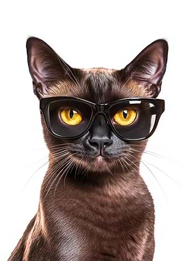 Cool Burmese Cat in Sunglasses