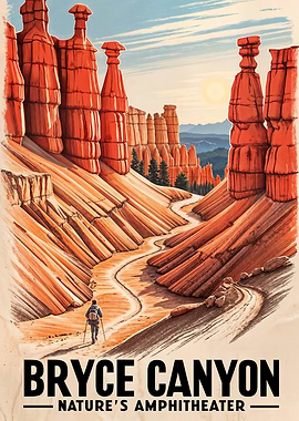 Vintage Travel Poster Bryce Canyon National Park