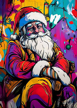 Santa Claus Graffiti Art