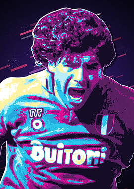 Maradona Retro Football Art