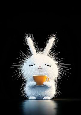 Cute Bunny with Coffee