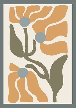 Minimalist Abstract Boho Wavy Floral