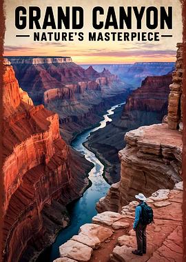 Vintage Travel Poster Grand Canyon: Nature's Masterpiece