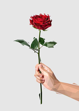 Red Rose in Hand