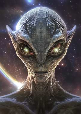 Grey Alien Portrait