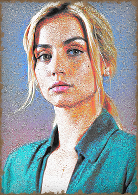 Ana de armas in Teal Shirt Portrait