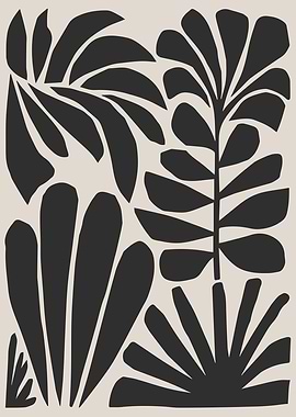 Bold Monochrome Botanical Silhouettes