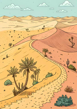 Desert Path Illustration